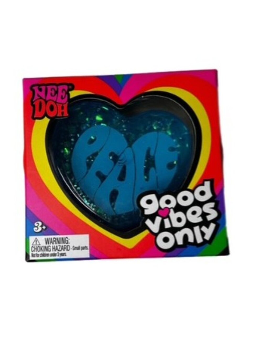 Schylling Needoh Good Vibes Only Peace Blue Stress Ball New in Sealed Box - Picture 2 of 3